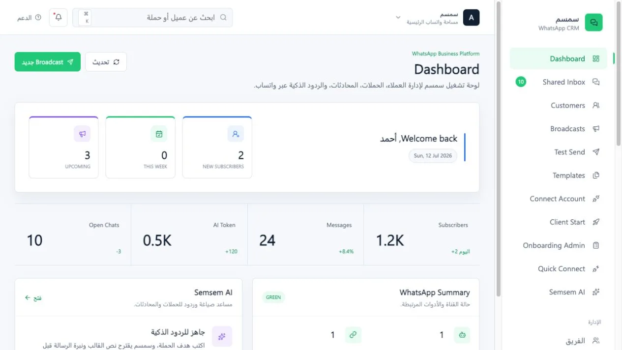 لوحة التشغيل
